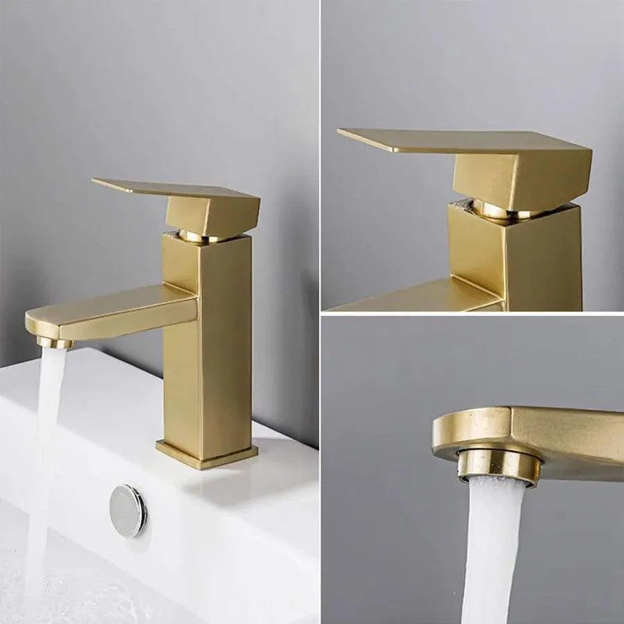 Gold Stainless Steel Basin Faucet ZY1007