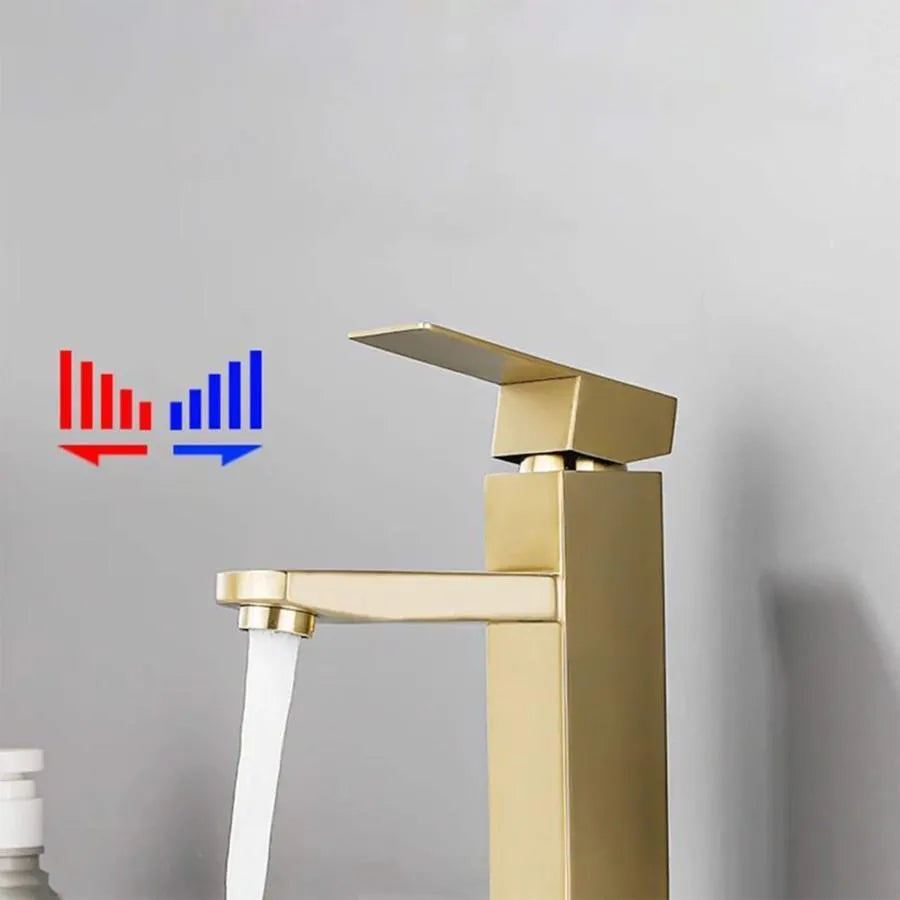 Gold Stainless Steel Basin Faucet ZY1007