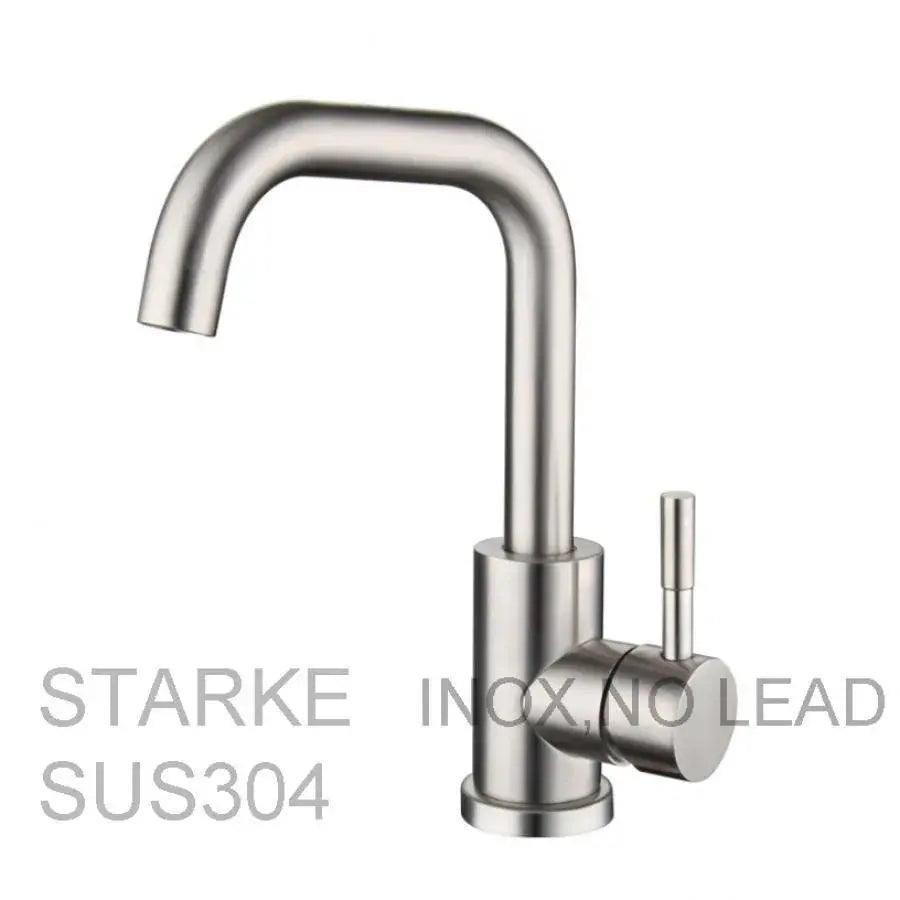 Basin Mixer, SUS304 Stainless Steel, Satin Finish, MP007
