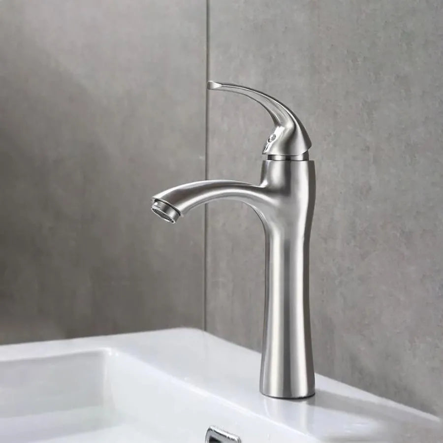 Basin Mixer, SUS304 Stainless Steel, Satin Finish, MP016