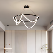 Celeste Acrylic LED Pendant Chandelier with Remote Control, Dimmable, Diameter 60cm, 3000K/4000K/6000K, Black