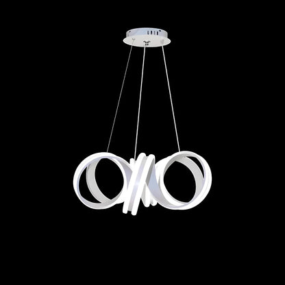 INFINITY Twist LED Pendant Chandelier with Remote Control, 180W, Adjustable Height, Cold/Warm/Neutral Light, Dimmable, White