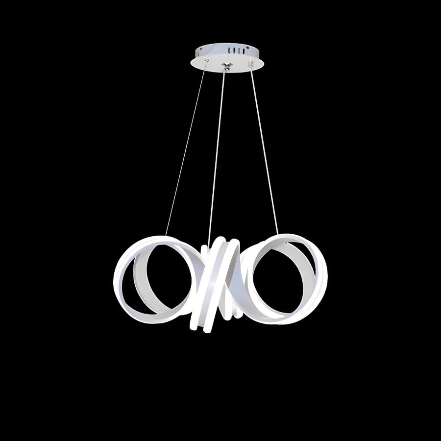 INFINITY Twist LED Pendant Chandelier with Remote Control, 180W, Adjustable Height, Cold/Warm/Neutral Light, Dimmable, White
