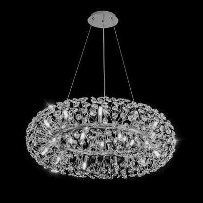 MINUET Crystal Chandelier 12x G9, Diameter 60cm, Shiny Chrome, Adjustable Height