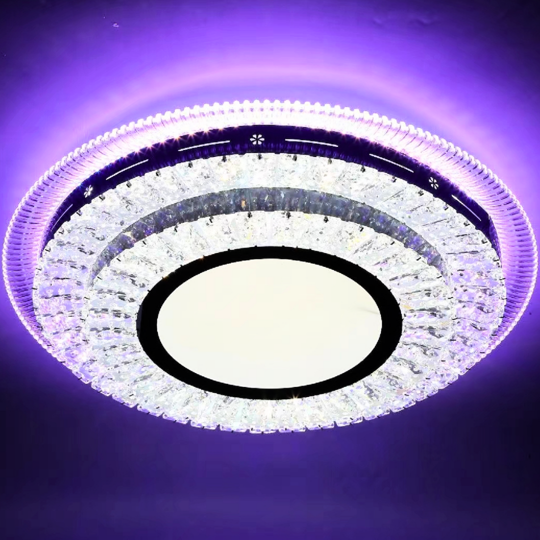 LED chandelier with Miralux Krysola remote control, 96W, cold/hot/RGB light, black, black