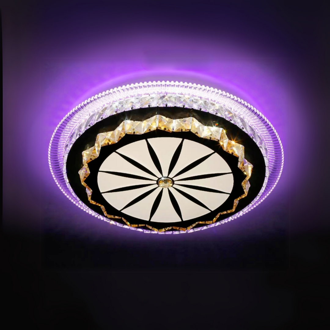 LED chandelier with Miralux remote control, 96W, cold/hot/RGB light, unstable, black