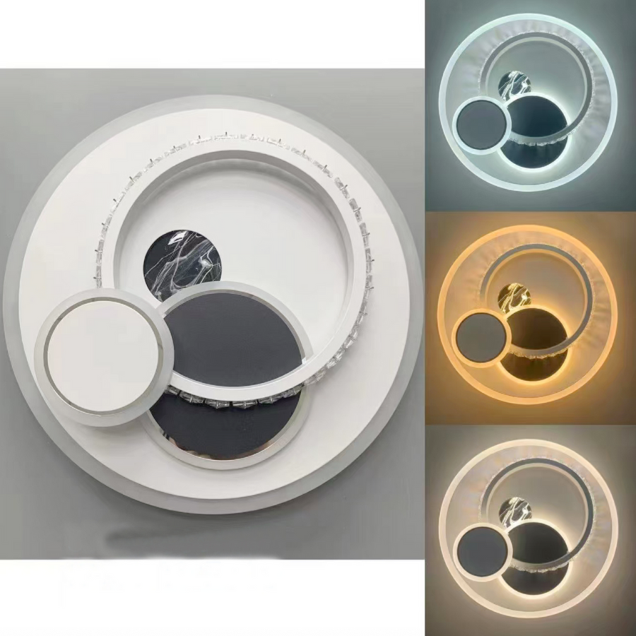 LED LED HELIOX, 43W, 4 circles, cold/hot/neutral light, black