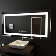 Rectangular LED Mirror 120x60cm Verite Motionglow Marcellow Dimable Clock Defrosting System