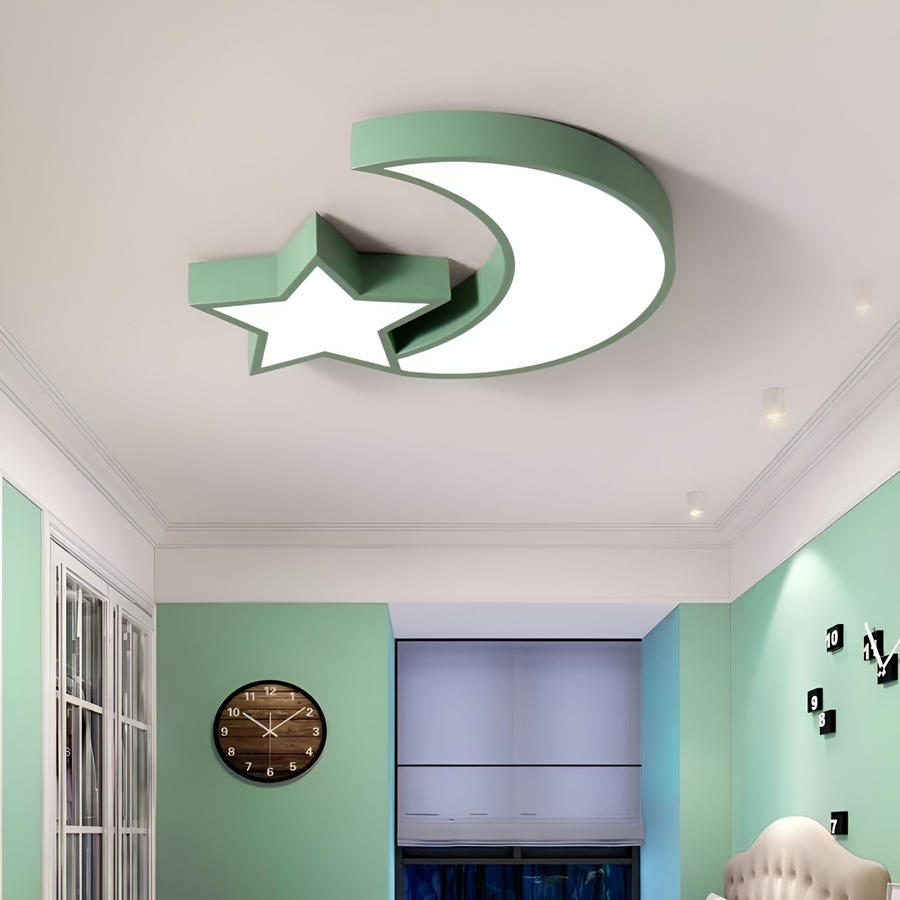 Sofia LED Chandelier, Green Acrylic, Moon and Star Shape, 3000K/4000K/6000K