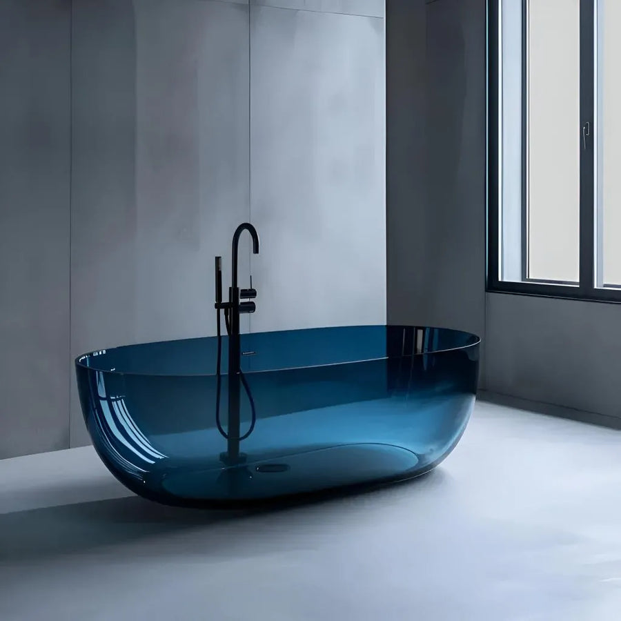 Freestanding bathtub, Oval, Sky Blue, Resin, 150x72x56cm