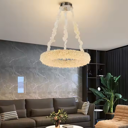 Crystal Chandelier PRAGA Magno, 26W, Warm/Cold/Neutral Light, Diameter 55cm, Gold, Adjustable Height