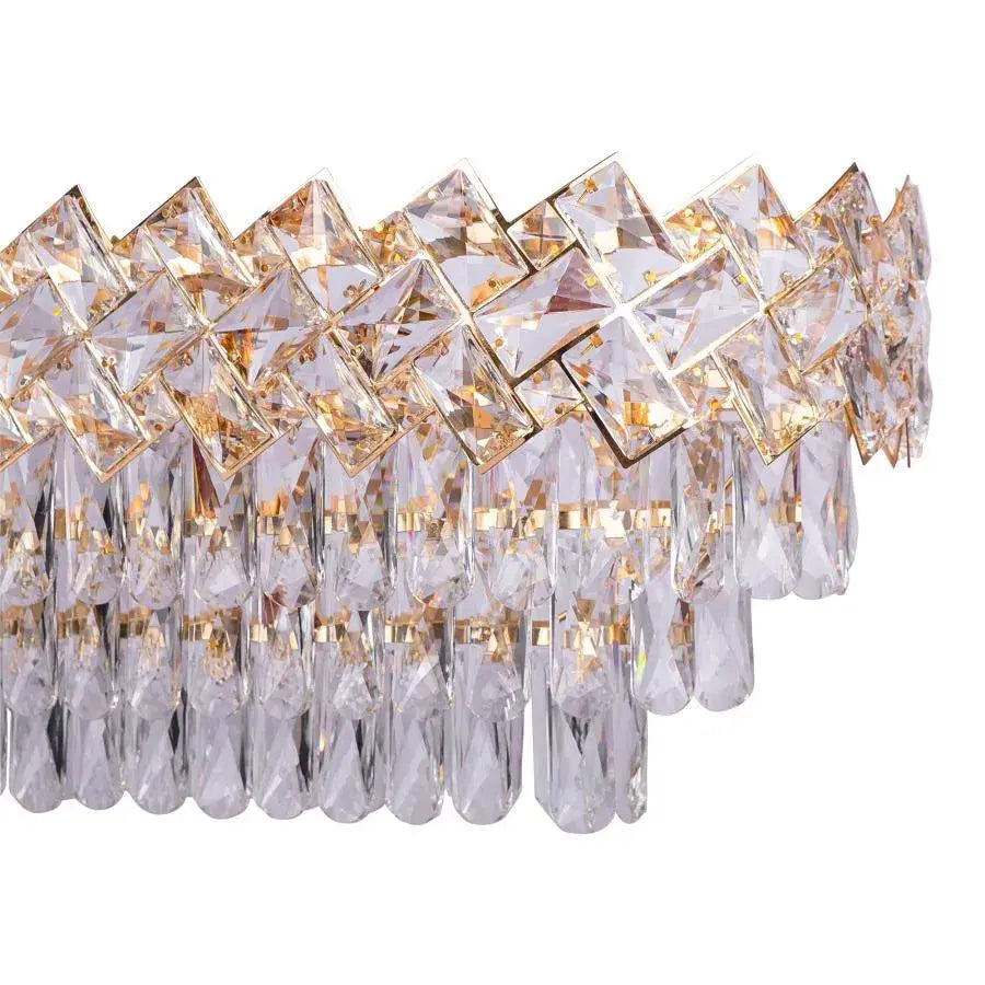 WINDSOR Regalis Crystal Chandelier 10x E27, Diameter 85cm, Shiny Gold, Adjustable Height 