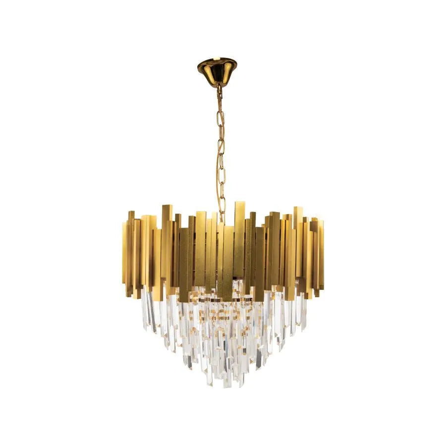 Casilio Chandelier, 11*E14, Gold, Metal and Crystal