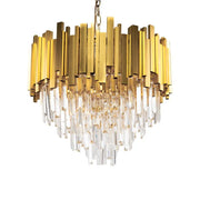 Casilio Chandelier, 11*E14, Gold, Metal and Crystal
