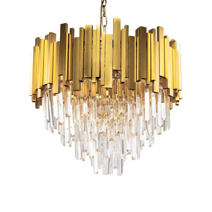Casilio Chandelier, 11*E14, Gold, Metal and Crystal
