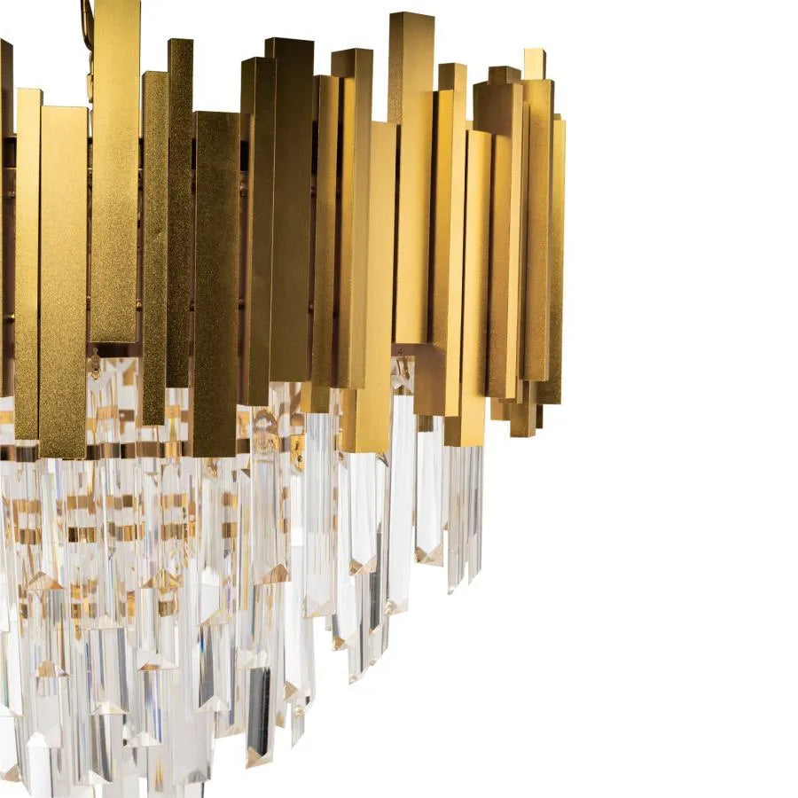 Casilio Chandelier, 11*E14, Gold, Metal and Crystal