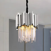 BLOIS Nobile Crystal Chandelier 5xE14, Diameter 40cm, Silver, Adjustable Height