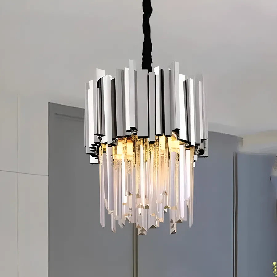 BLOIS Nobile Crystal Chandelier 5xE14, Diameter 40cm, Silver, Adjustable Height