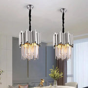 BLOIS Petito Crystal Chandelier 3xE14, Diameter 30cm, Silver, Adjustable Height