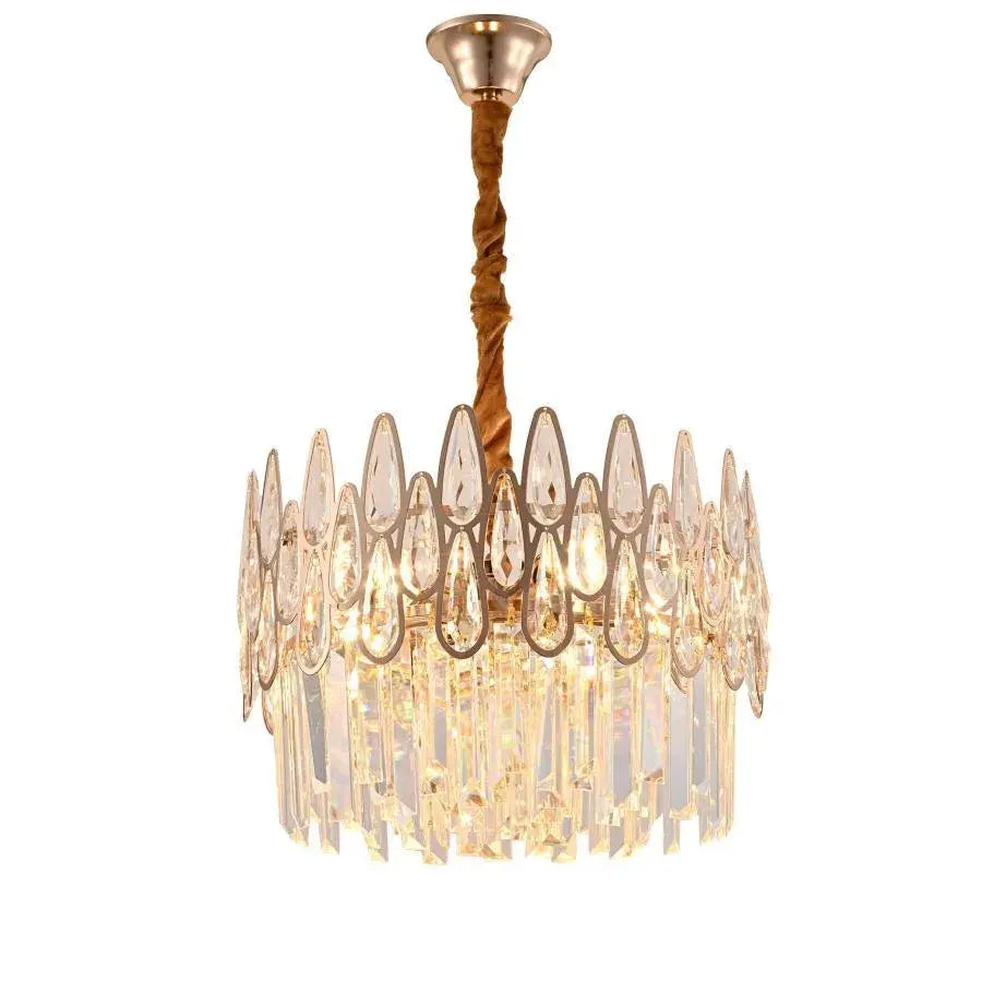 Crystal Chandelier ALHAMBRA Nobile 5x E14, Diameter 40cm, Shiny Gold, Adjustable Height