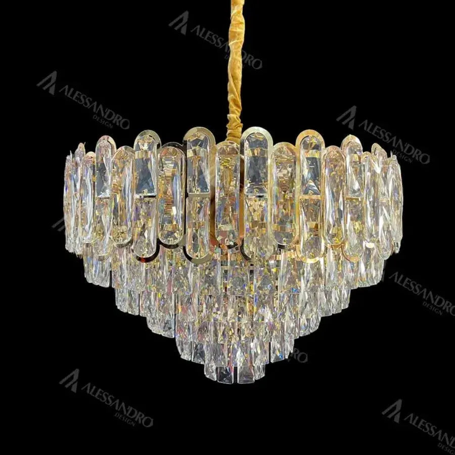 Bamsi Crystal Chandelier 10x E27 Diameter 60cm Gold 