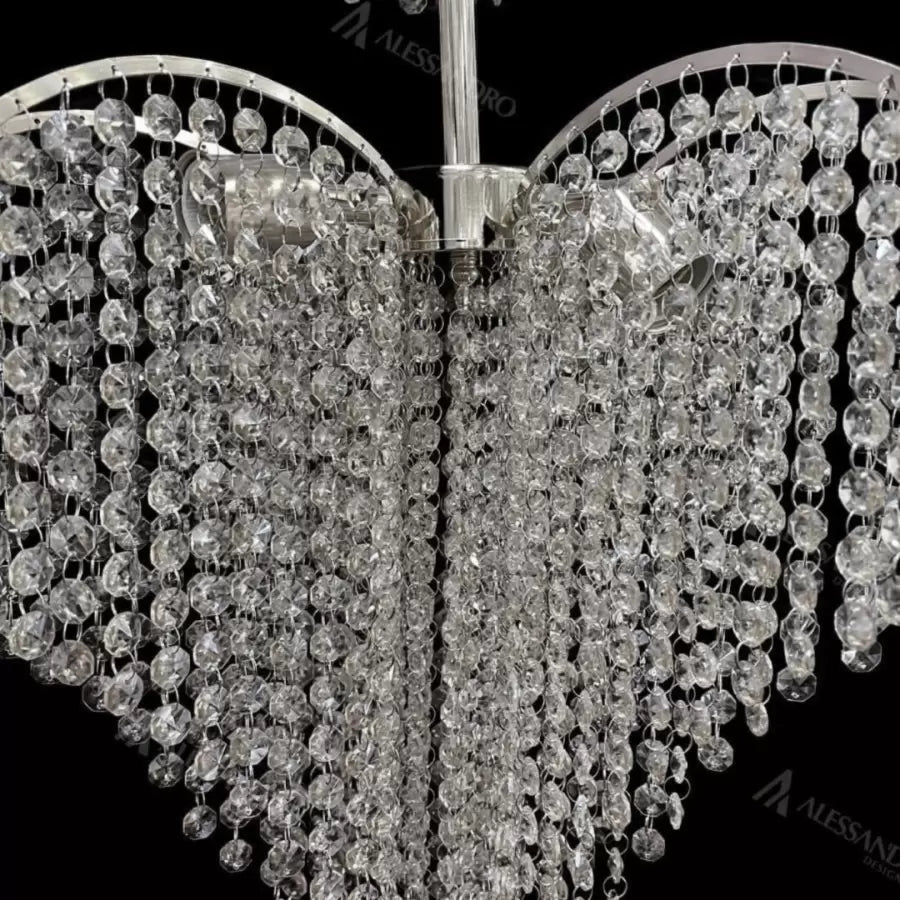 Baylor Crystal Chandelier 4x E27 Diameter 44cm Silver 