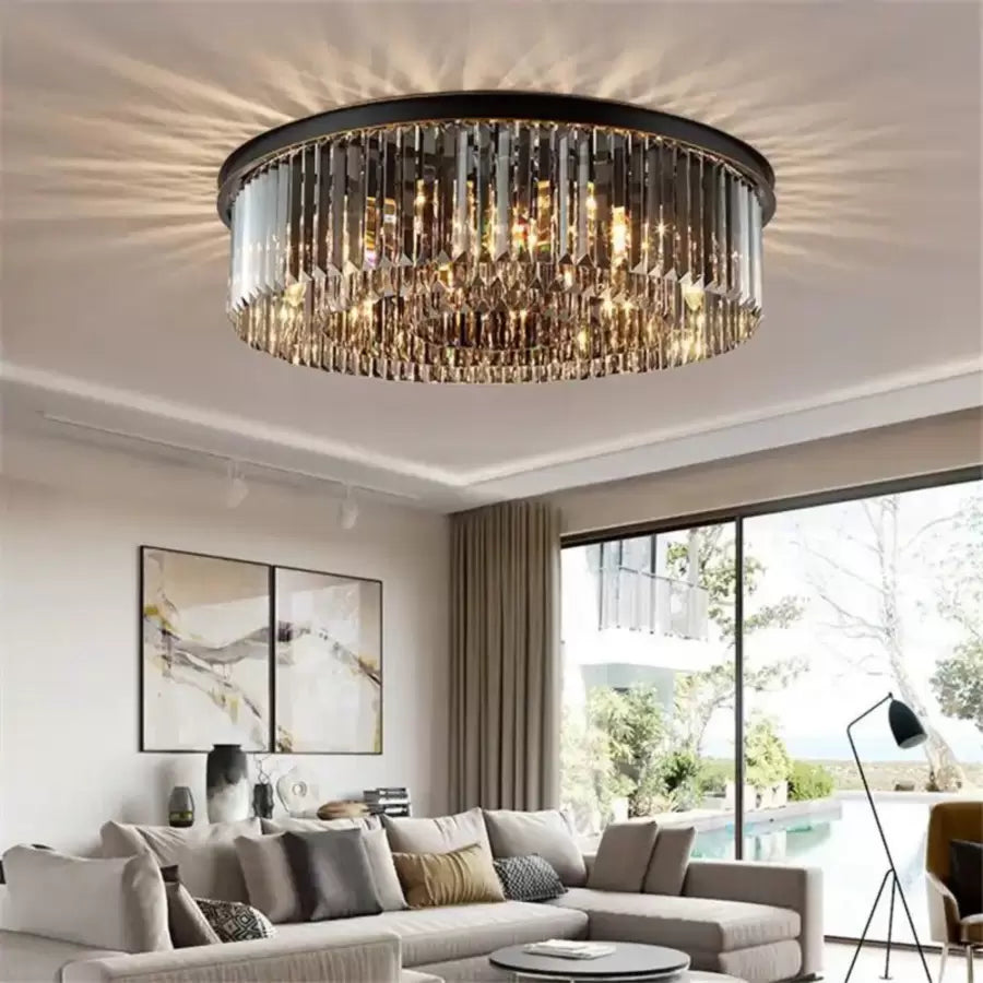 Brady Crystal Chandelier 12x E14 Black 