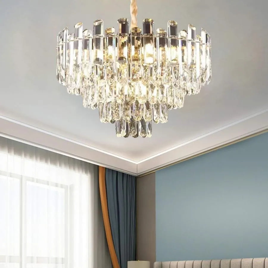 Calvin Crystal Chandelier 11x E14 Diameter 55cm Gold 