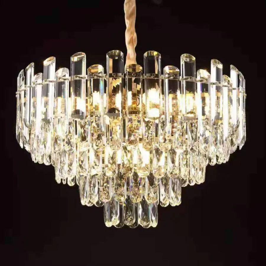 Calvin Crystal Chandelier 11x E14 Diameter 55cm Gold 