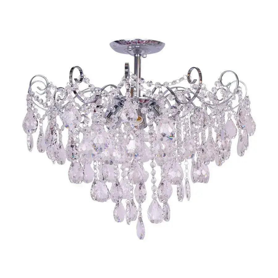 Carson Crystal Chandelier 6x E27 Silver 