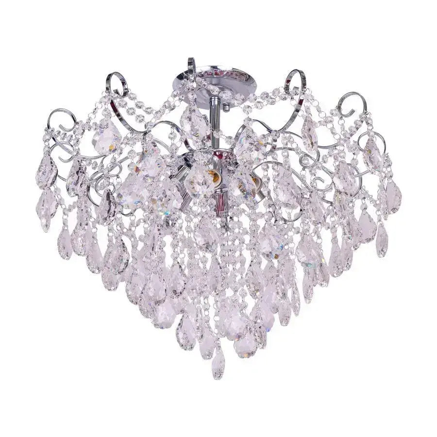Carson Crystal Chandelier 6x E27 Silver 