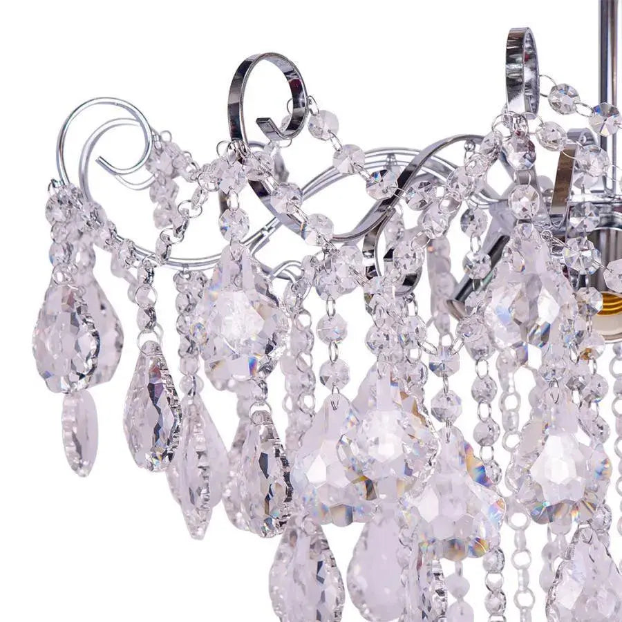 Carson Crystal Chandelier 6x E27 Silver 