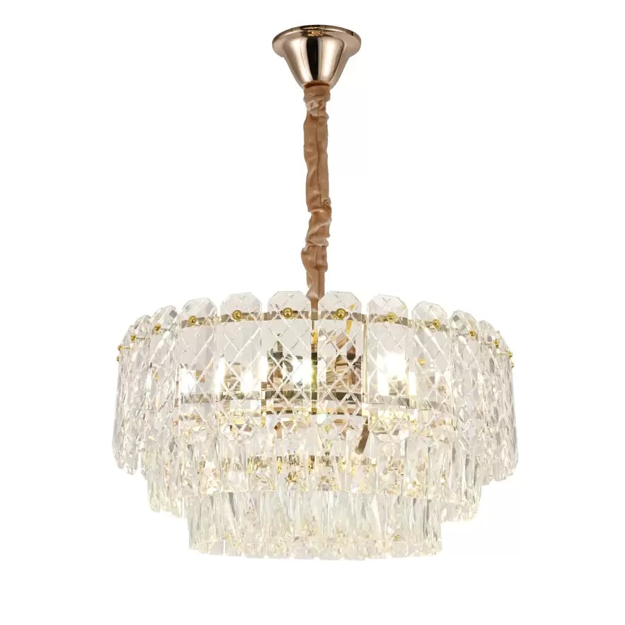 Crystal Chandelier Chase 6x E27 Gold