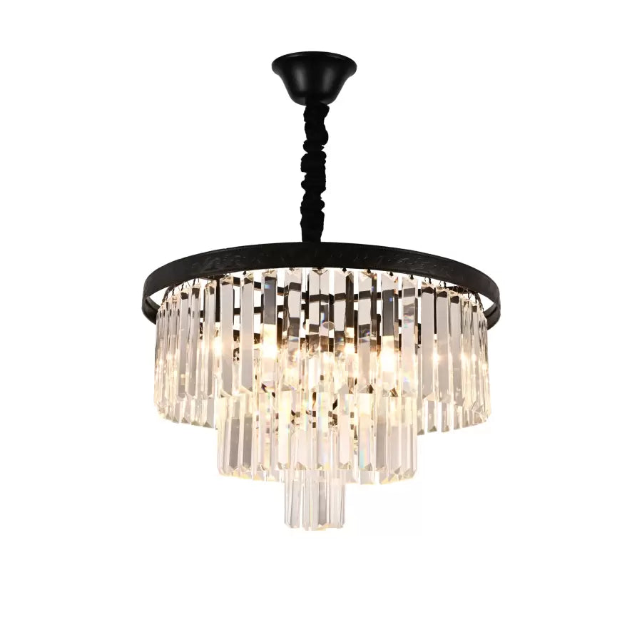 Fletcher Crystal Chandelier 5x E27 Black