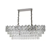 WINDSOR Regalis Crystal Chandelier 10xE27, Diameter 85cm, Glossy Chrome, Adjustable Height 