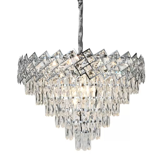 Crystal Chandelier Jordan 10 x E27 Silver Crystal Chandelier Default Title Alessandro Design