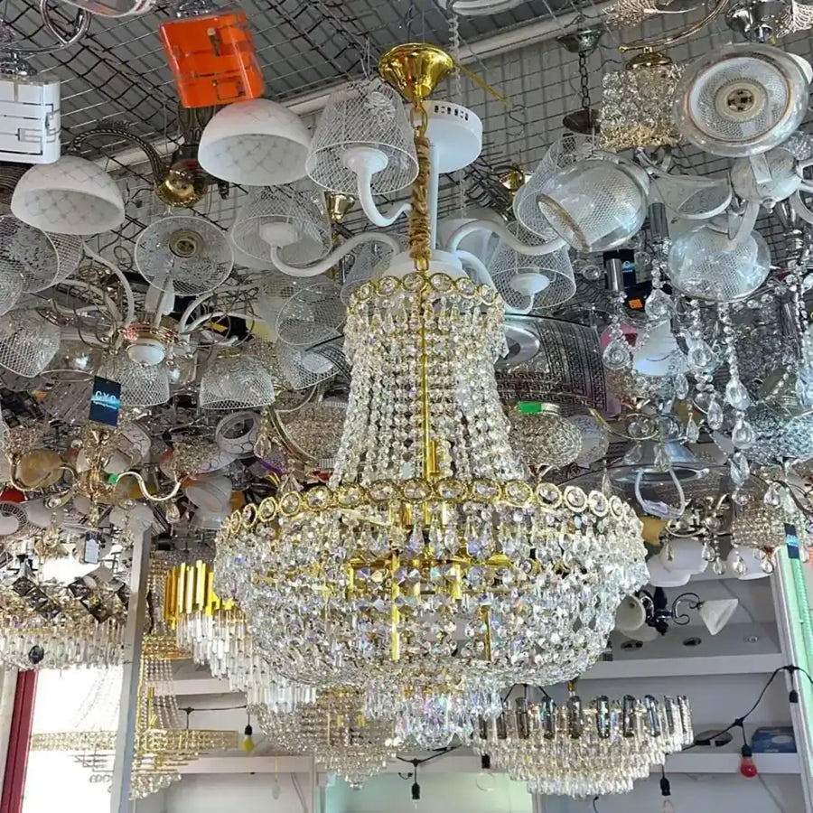 Kassian Crystal Chandelier 11x E14 Gold 