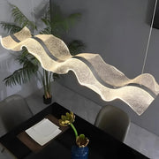 LED Chandelier with Remote Control, Suspended AMI 63W, Linear, Cold/Warm/Neutral Light, White, Adjustable Height