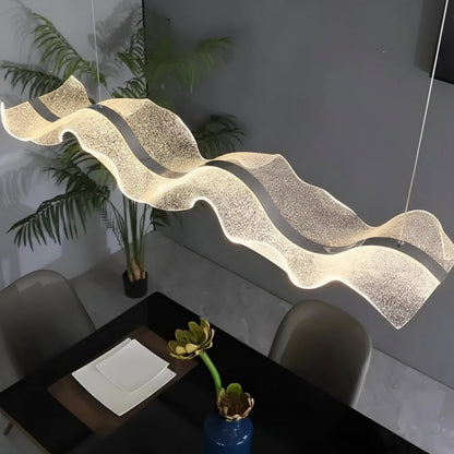 LED Chandelier with Remote Control, Suspended AMI 63W, Linear, Cold/Warm/Neutral Light, White, Adjustable Height