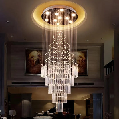 LED Crystal Chandelier 80W AUGUSTA Gold, Diameter 50cm, Height 200cm, Ladder Model Crystal Chandelier Default Title Alessandro Design
