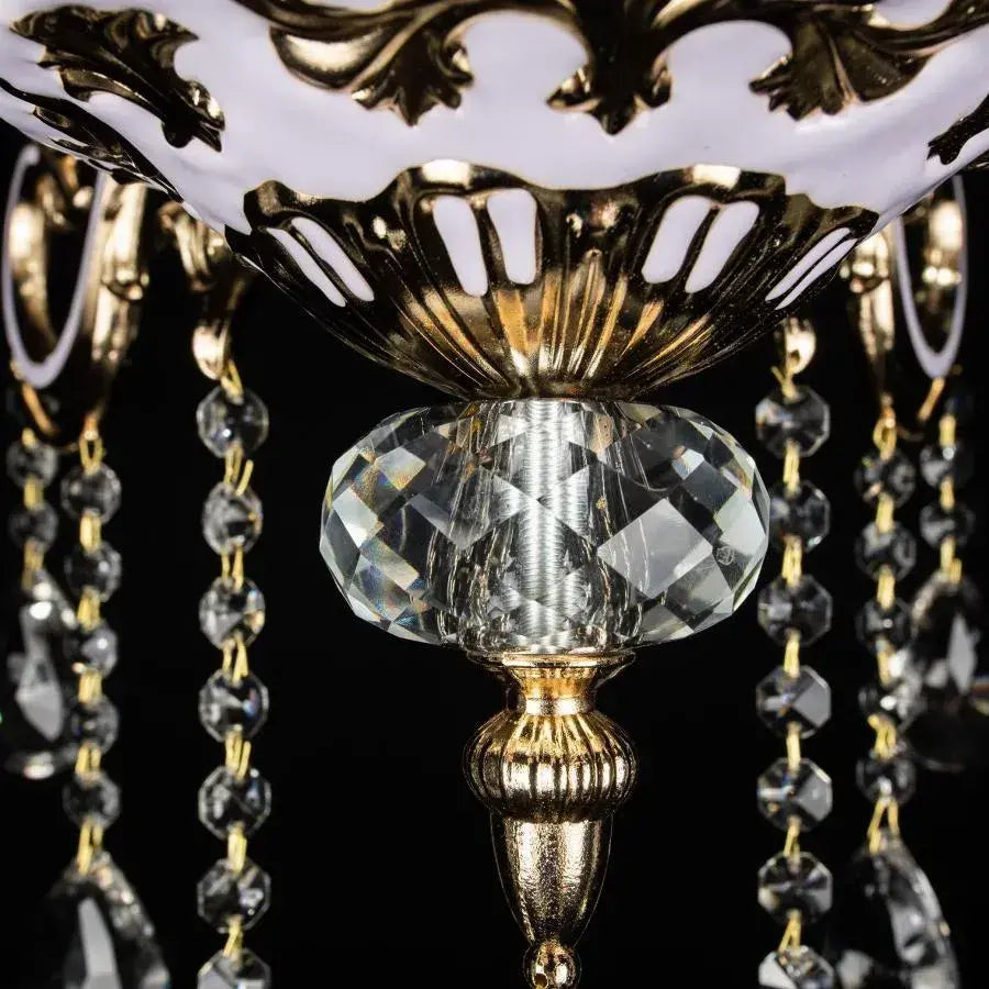 Luciano Crystal Chandelier, 6*E14, Gold, Metal and Crystal 