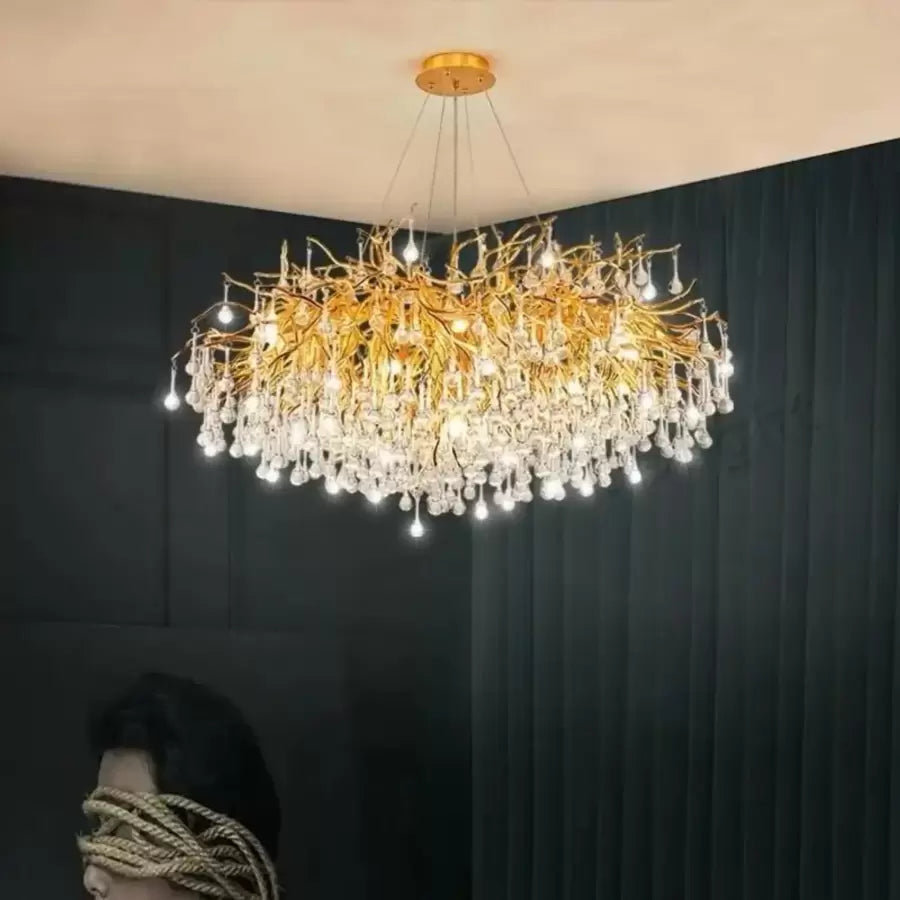 Muhammad Crystal Chandelier 10x G9 Diameter 80cm Gold