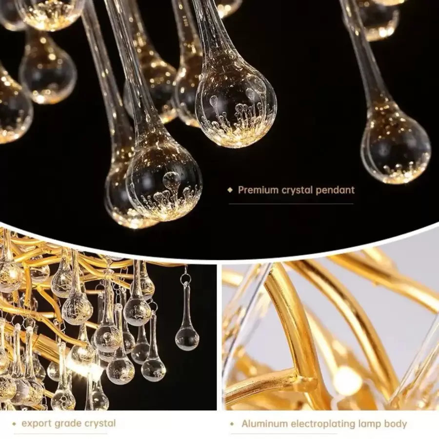 Muhammad Crystal Chandelier 10x G9 Diameter 80cm Gold
