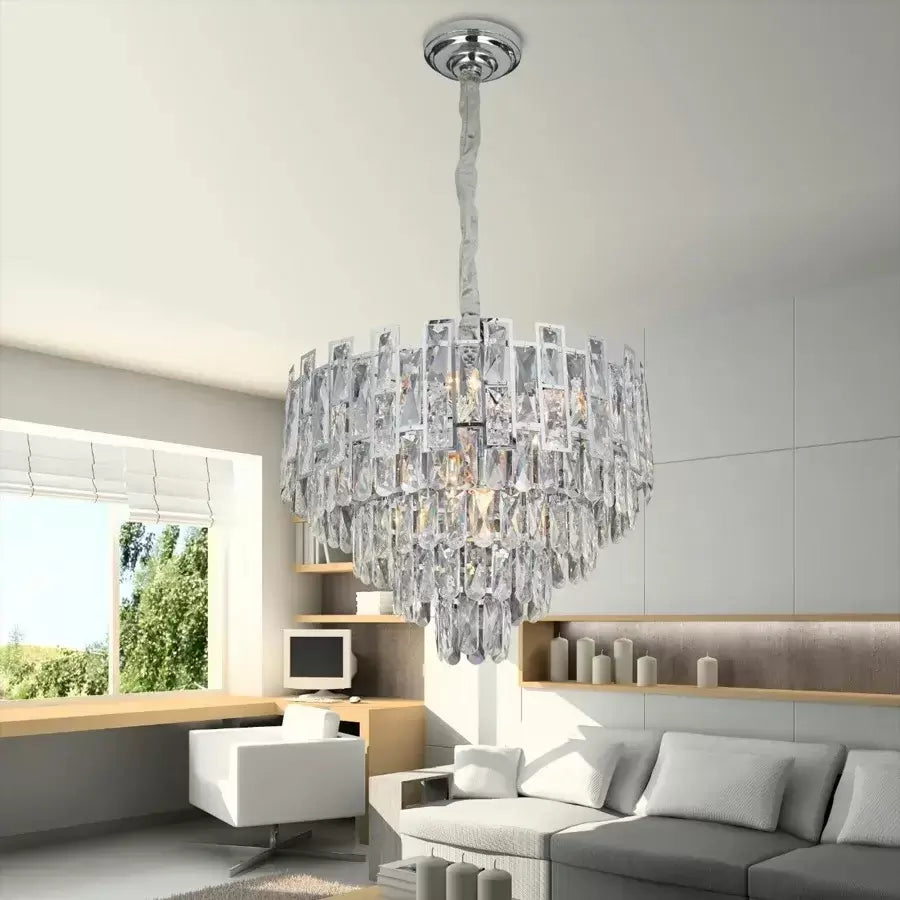 Nelson Crystal Chandelier 7x E27 Silver