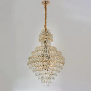 WINDSOR Grande Supremo Crystal Chandelier 13xE27, Diameter 60X90cm, Shiny Gold, Adjustable Height 