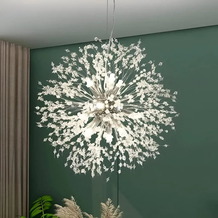 Schönbrunn Crystal Chandelier, 12x G9, Diameter 60cm, Shiny Chrome, Contemporary Elegance