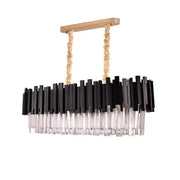 BLOIS Regalis Crystal Chandelier 8xE27, Diameter 80cm, Black, Adjustable Height