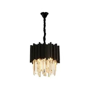BLOIS Petito Crystal Chandelier 3xE14, Diameter 30cm, Black, Adjustable Height