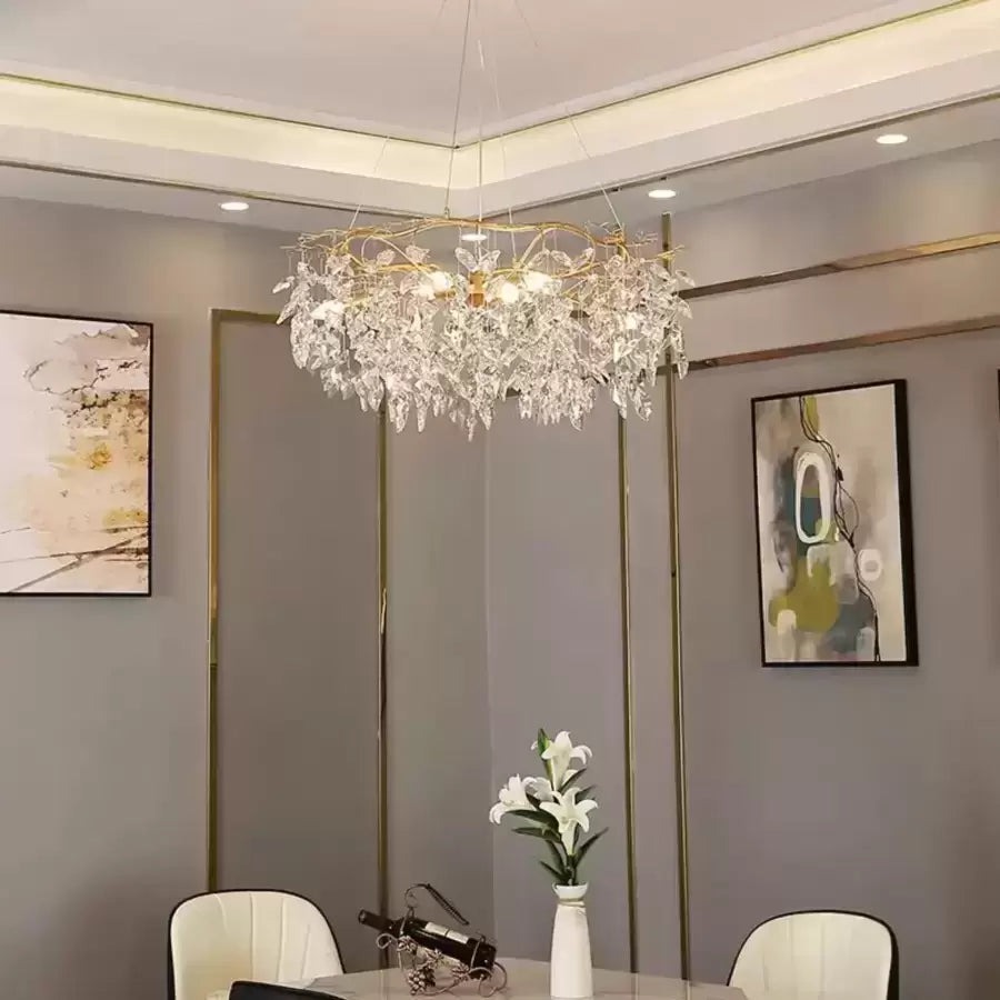Sutton Crystal Chandelier 5x E14 Gold