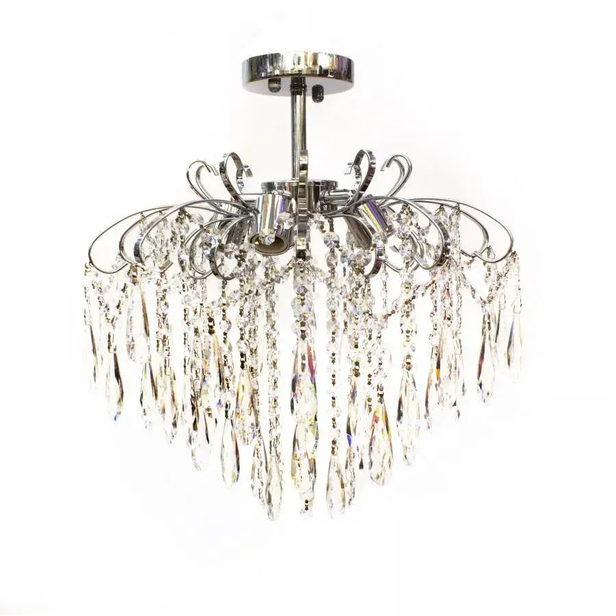 EGO Crystal Chandelier 5x E27, Diameter 47cm, Glossy Chrome 
